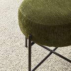 Repose-pieds rond en tissu vert sauge