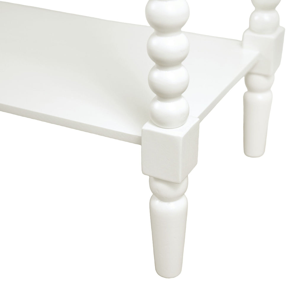 Bobbin-Turned Timber Console Table White