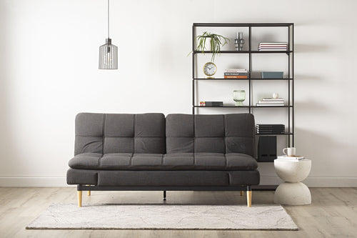 Canapé-lit convertible en tissu gris anthracite