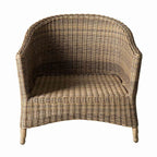 Fauteuil d'extérieur en osier naturel Hamptons