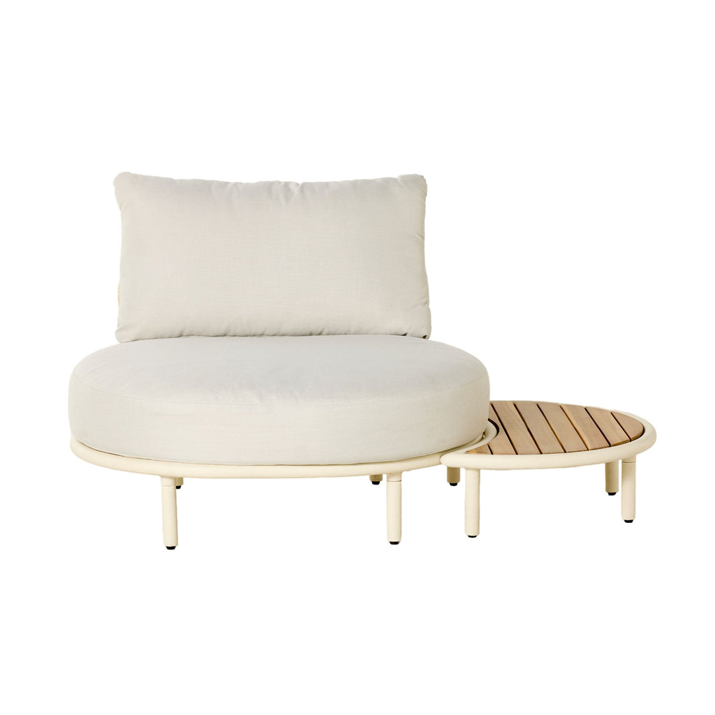 Curved Aluminium Outdoor Armchair Natural