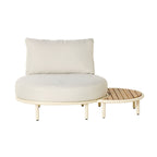 Fauteuil d'extérieur en aluminium courbé Naturel