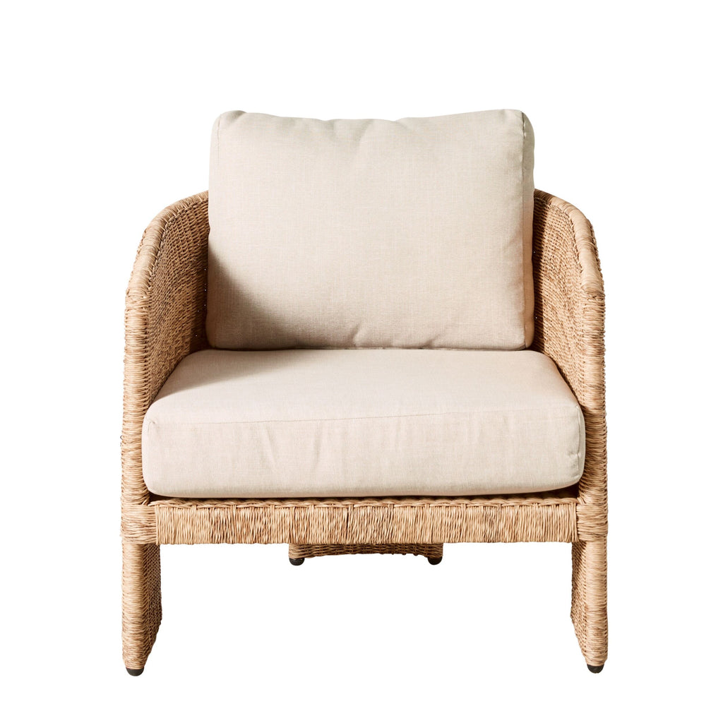 Synthetic Wicker Outdoor Armchair Natural Sand