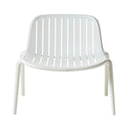 Chaise d'extérieur empilable en polypropylène blanc