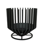 Brasero rond en fer à cadre ouvert, noir mat, 64 cm