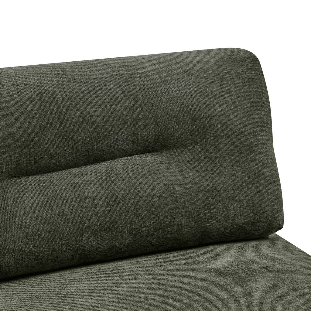 Mid-Century Pull-Out Sofa Bed Dark Green