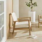 Fauteuil d'appoint en osier d'extérieur blanc