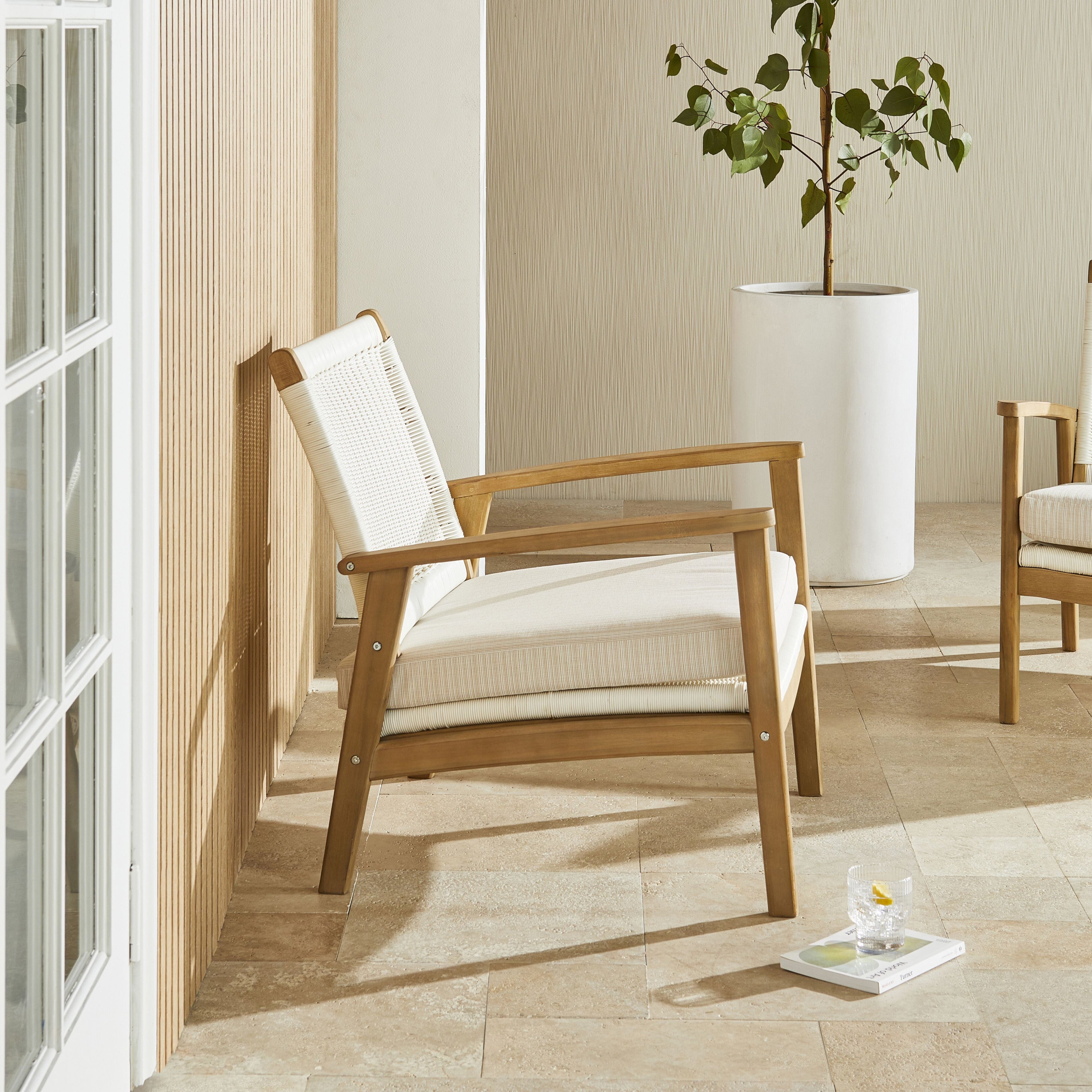 Wicker Outdoor Occasional Chair White