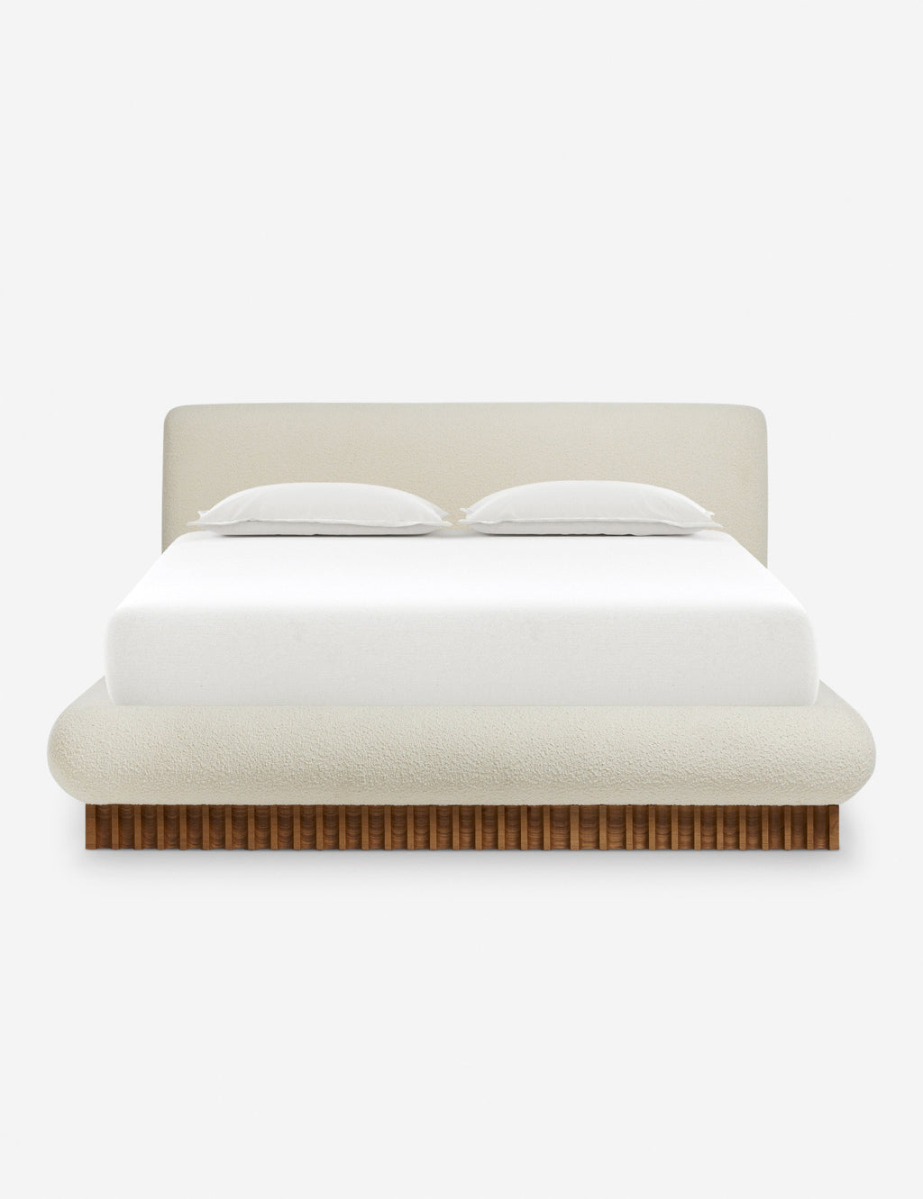 Billow Sculptural Upholstered Bed with Curved Headboard