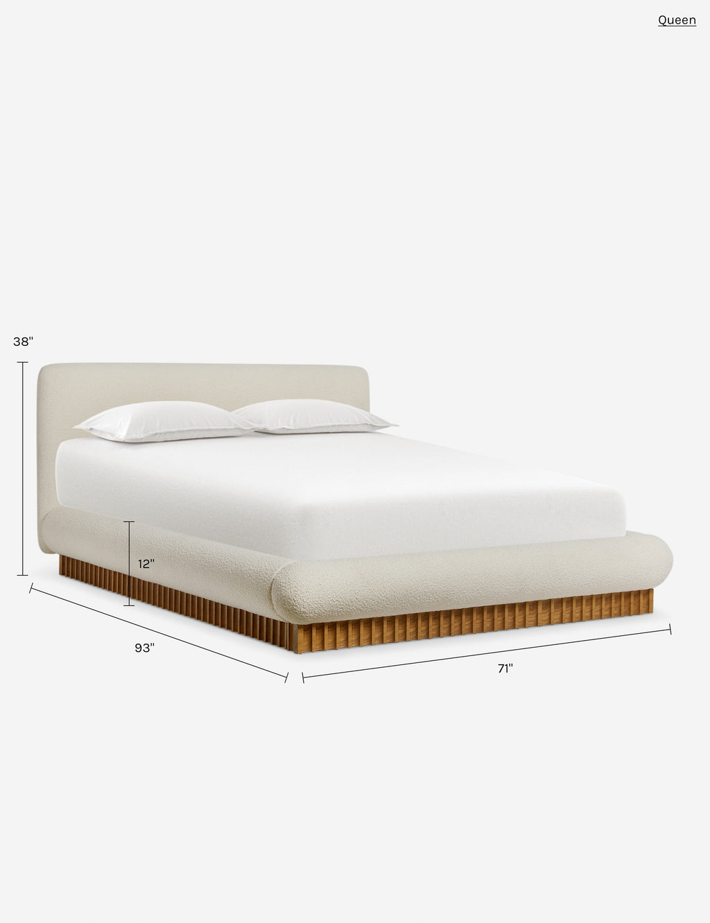 Billow Sculptural Upholstered Bed with Curved Headboard
