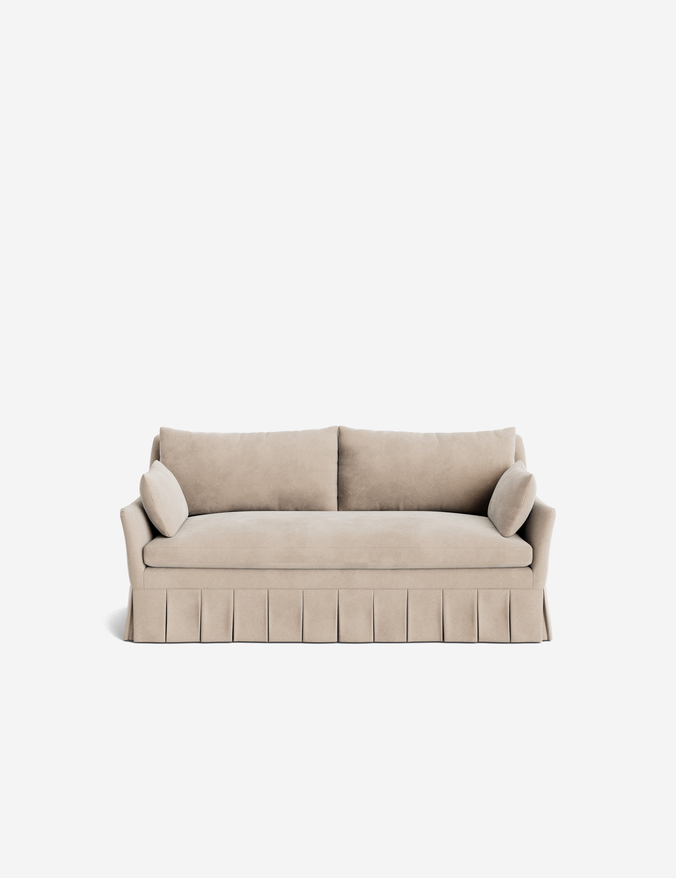 Portola Pleated Skirt Slope Arm Transitional Sofa
