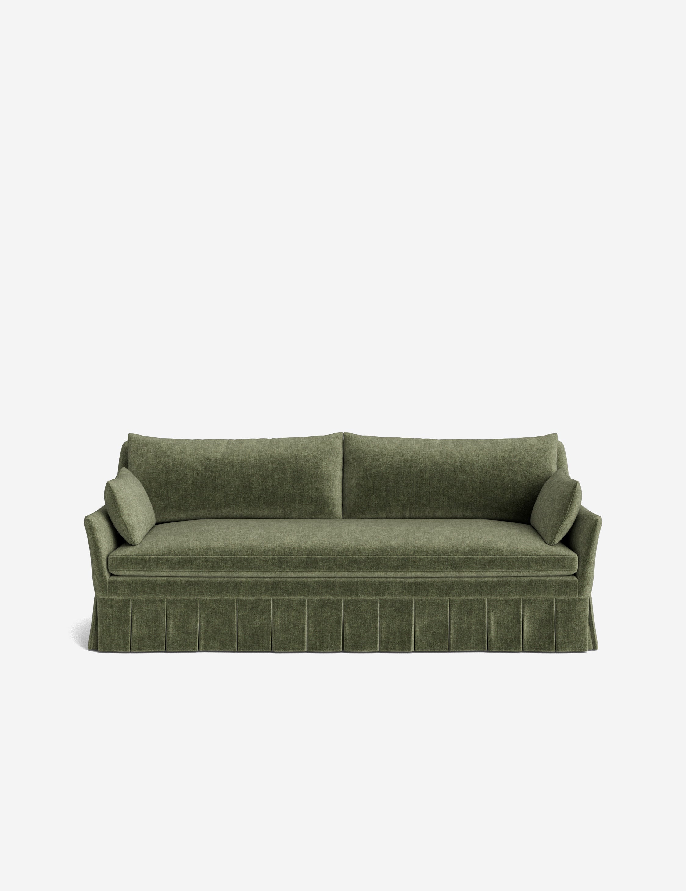 Portola Pleated Skirt Slope Arm Transitional Sofa