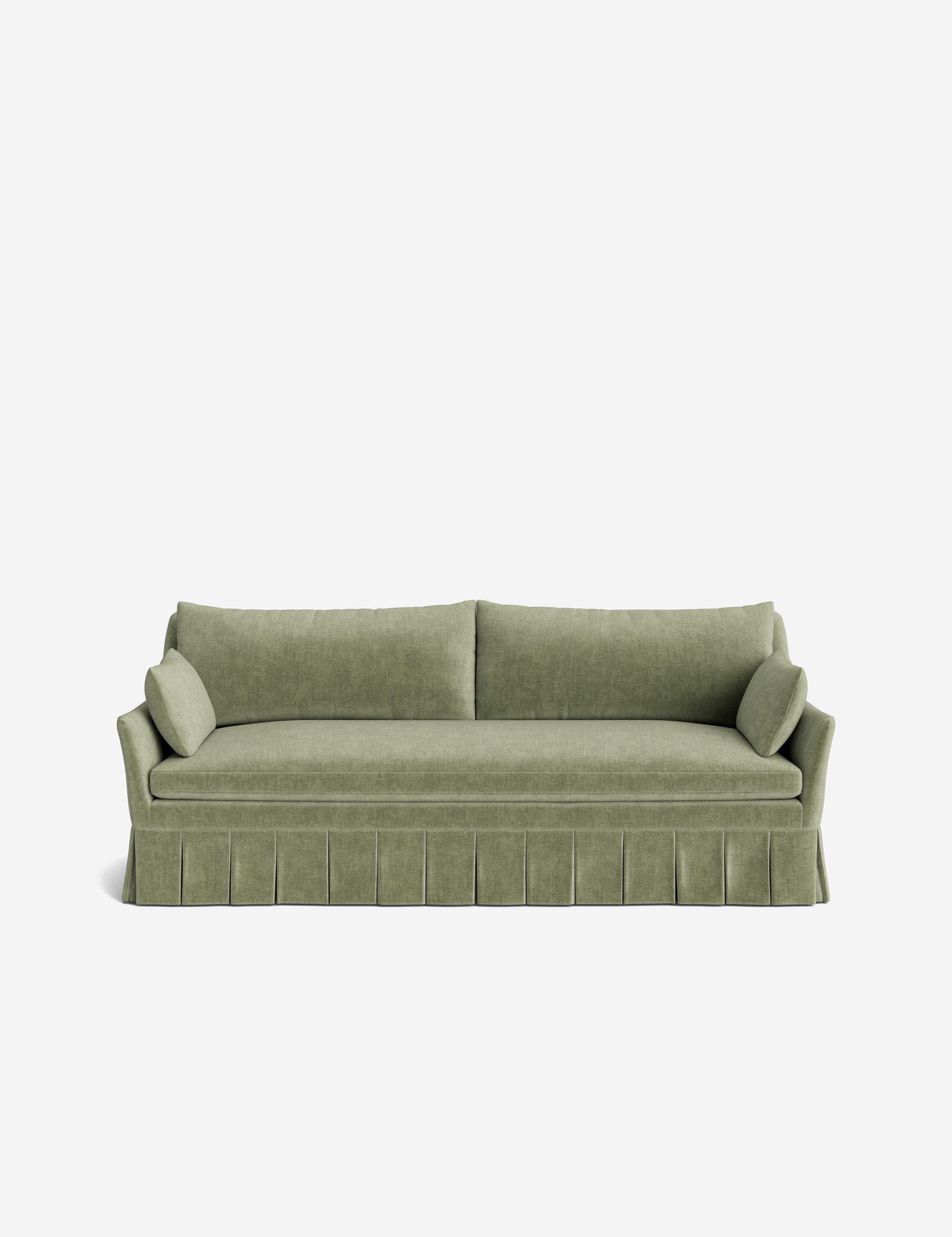 Portola Pleated Skirt Slope Arm Transitional Sofa
