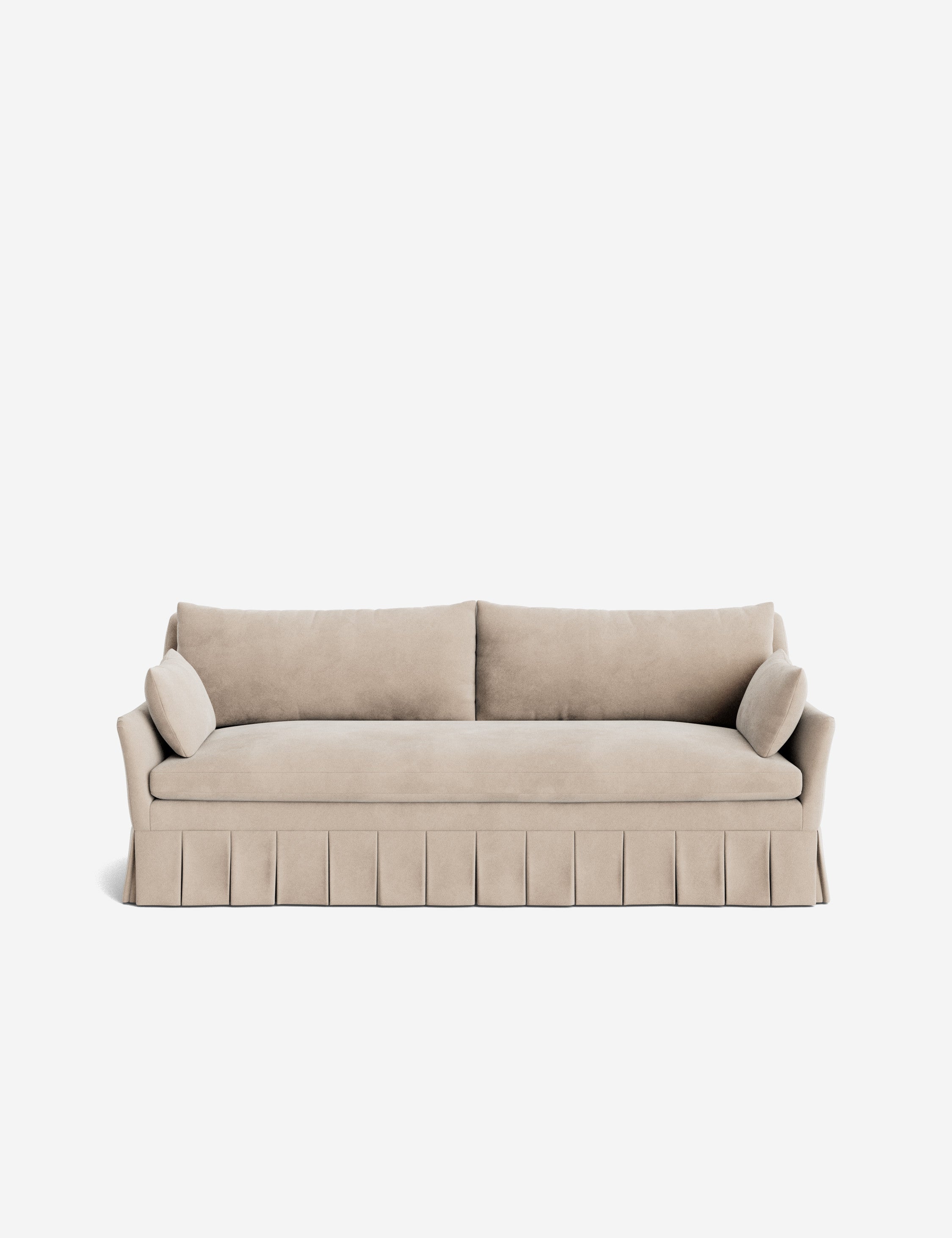 Portola Pleated Skirt Slope Arm Transitional Sofa