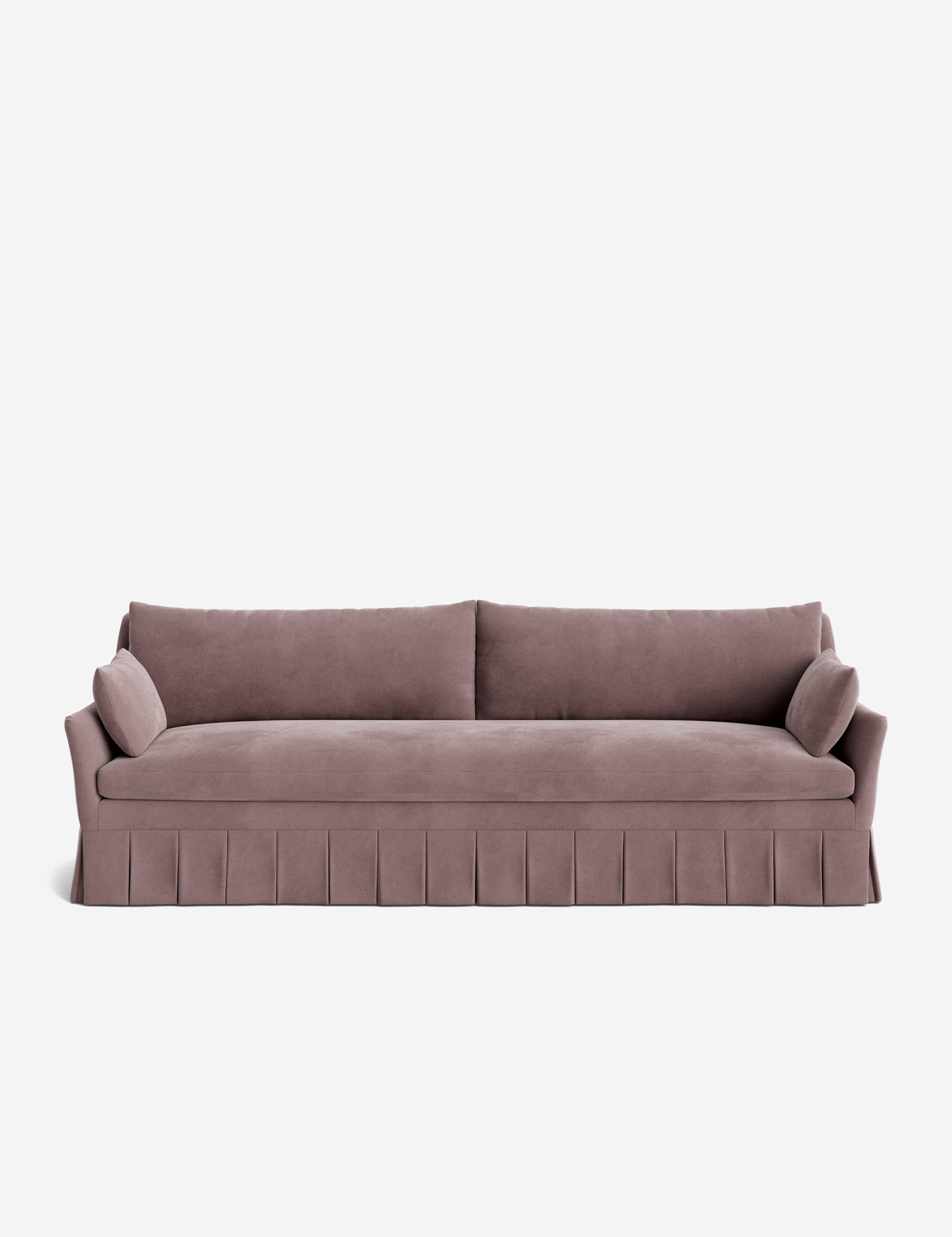 Portola Pleated Skirt Slope Arm Transitional Sofa