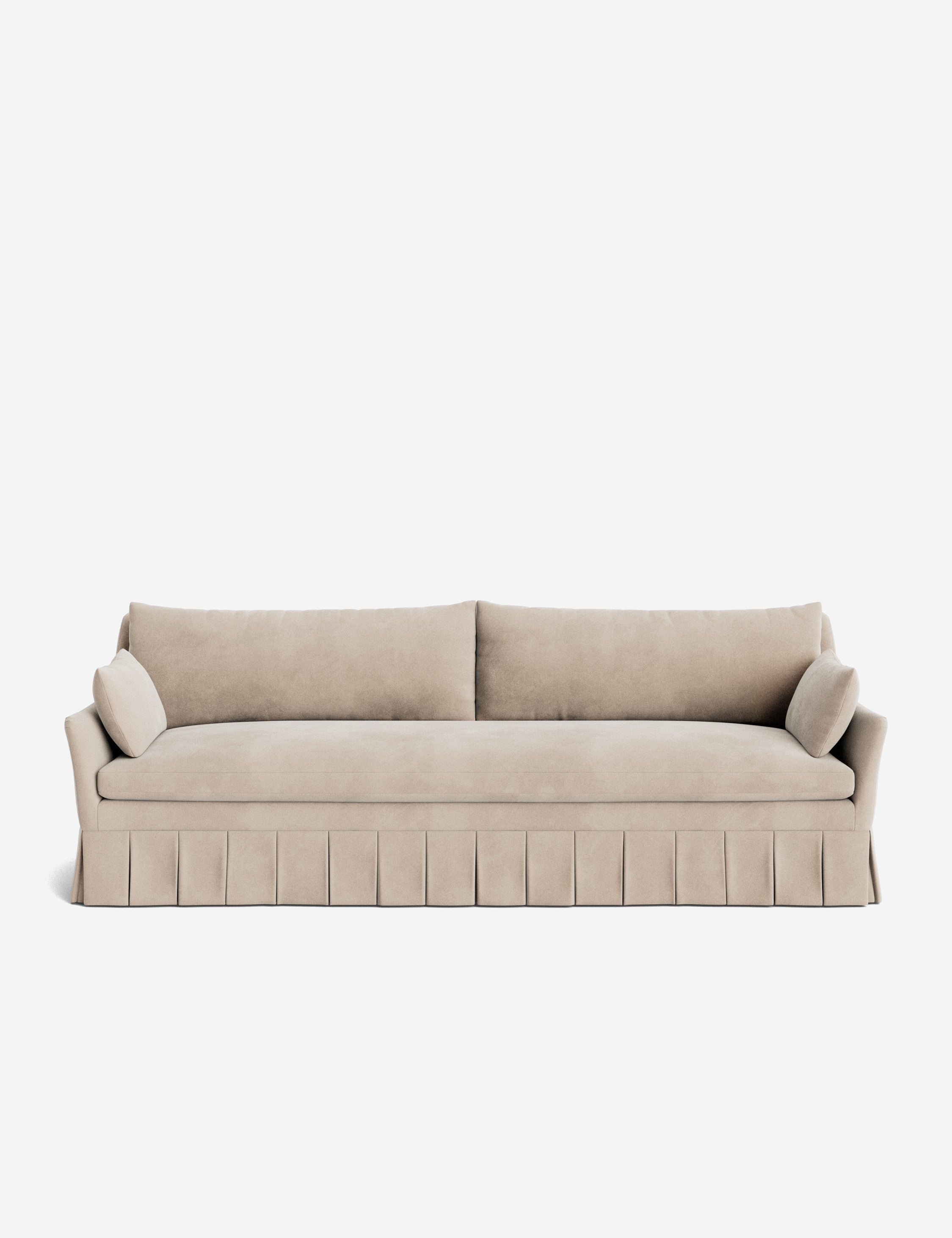 Portola Pleated Skirt Slope Arm Transitional Sofa