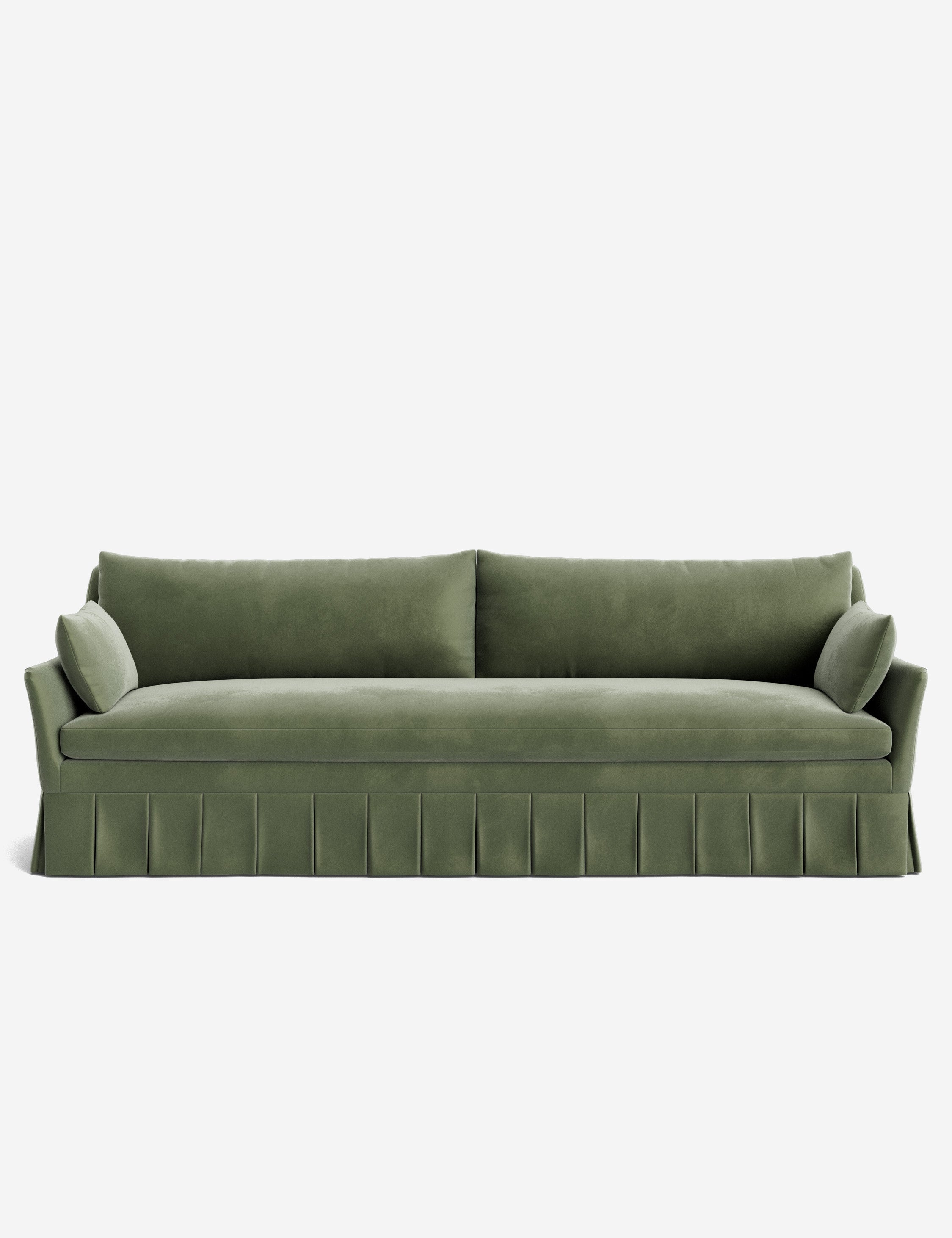 Portola Pleated Skirt Slope Arm Transitional Sofa
