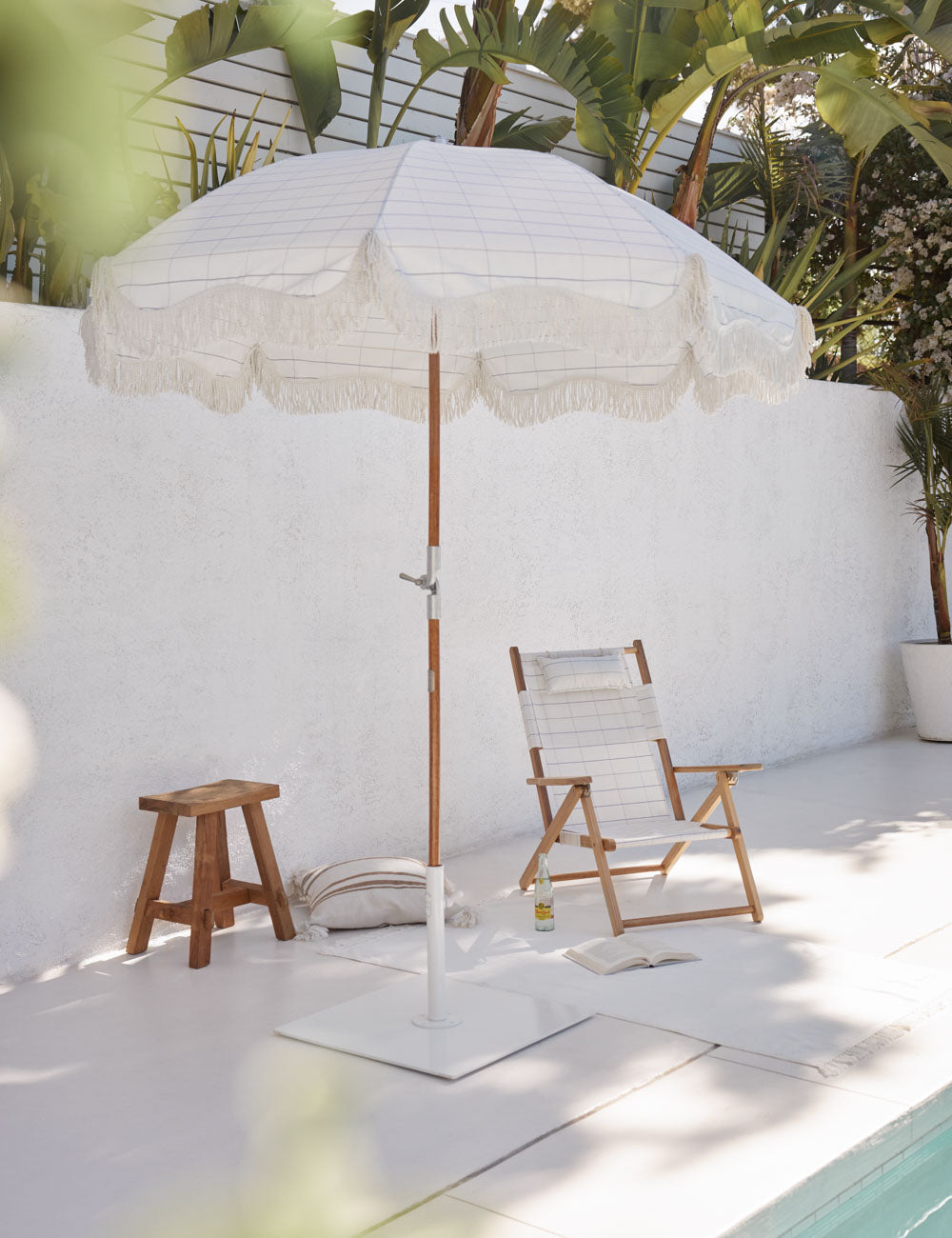 Premium Fringed Outdoor Patio Beach Umbrella