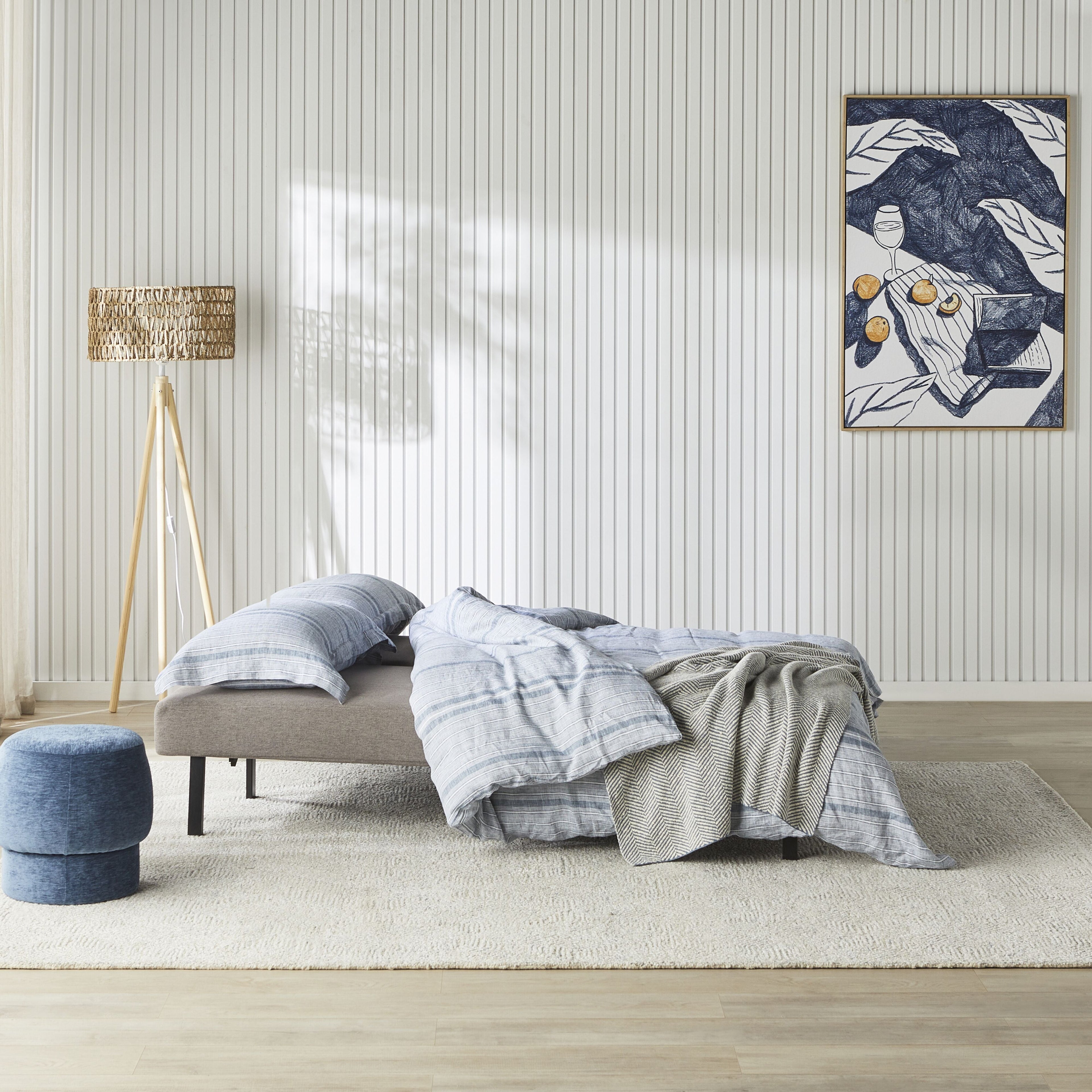 Flip-Down Sofa Bed Pebble Grey Polyester