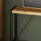 Console en bois de manguier avec cadre noir de style loft