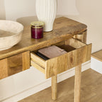 Console 2 tiroirs en bois de manguier massif 120 cm