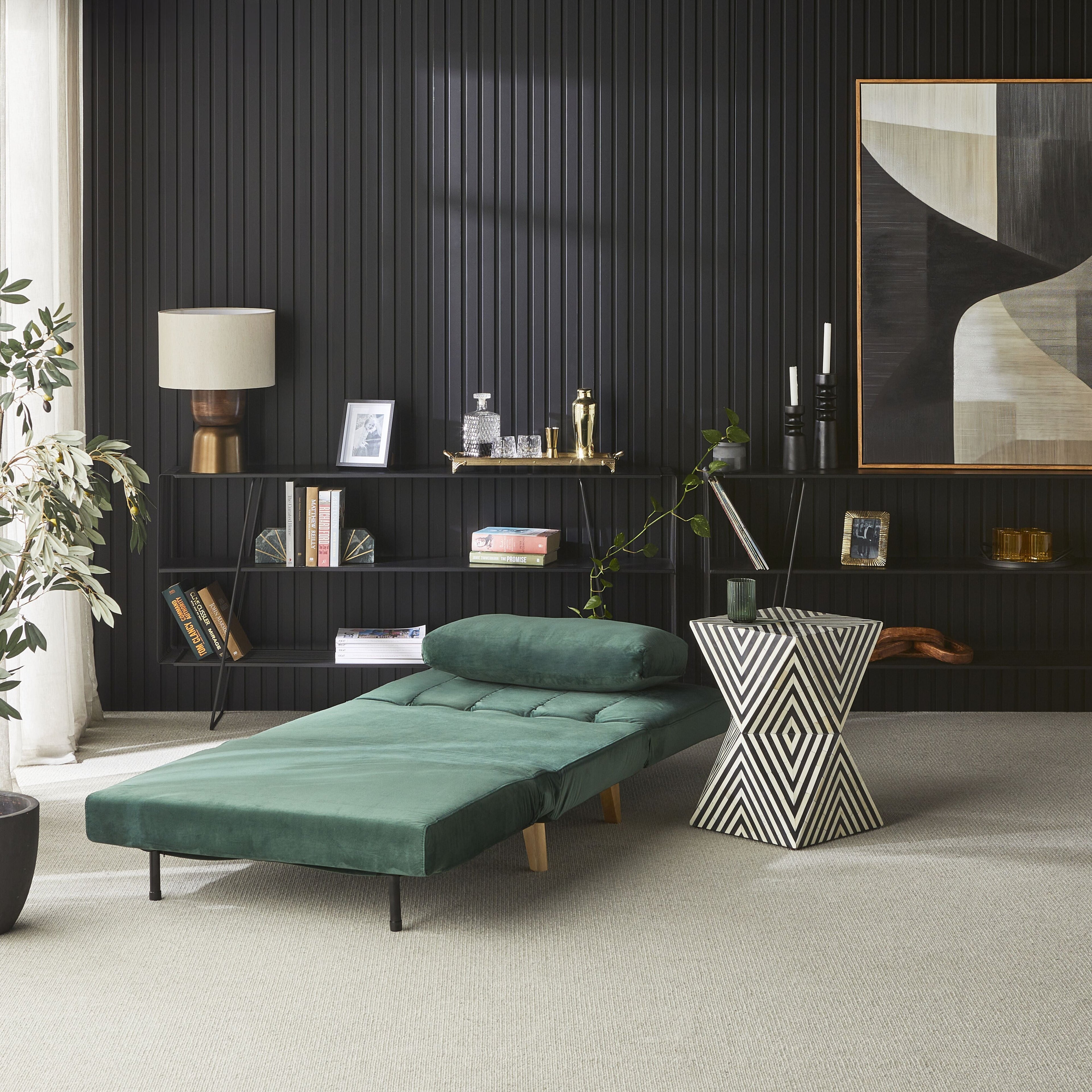 Stradbroke Single Sofa Bed Emerald Green