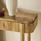 Console 2 tiroirs en bois de manguier massif 120 cm