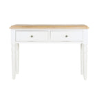 Console de table Hamptons Pin 2 tiroirs Blanc