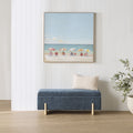 Chenille Storage Bench Mineral Blue