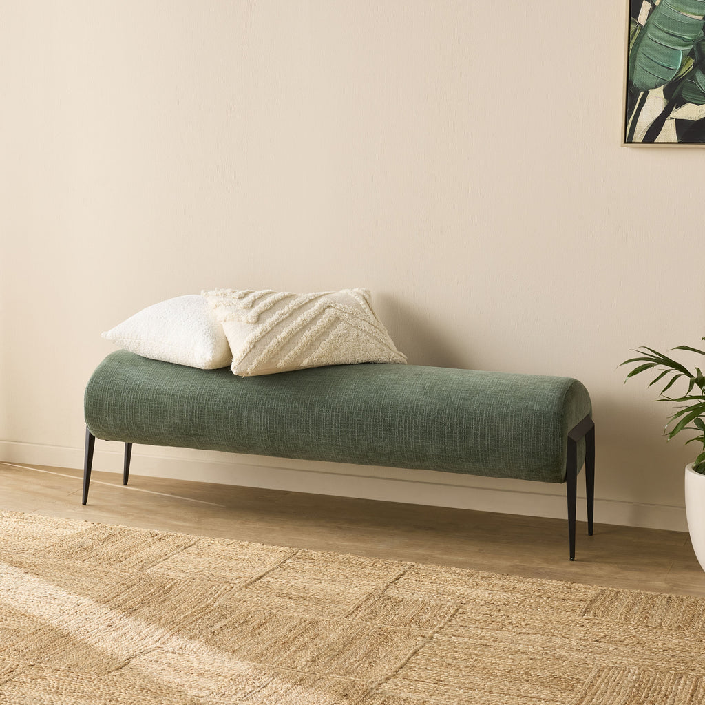 Upholstered Bench Solace Moss Green