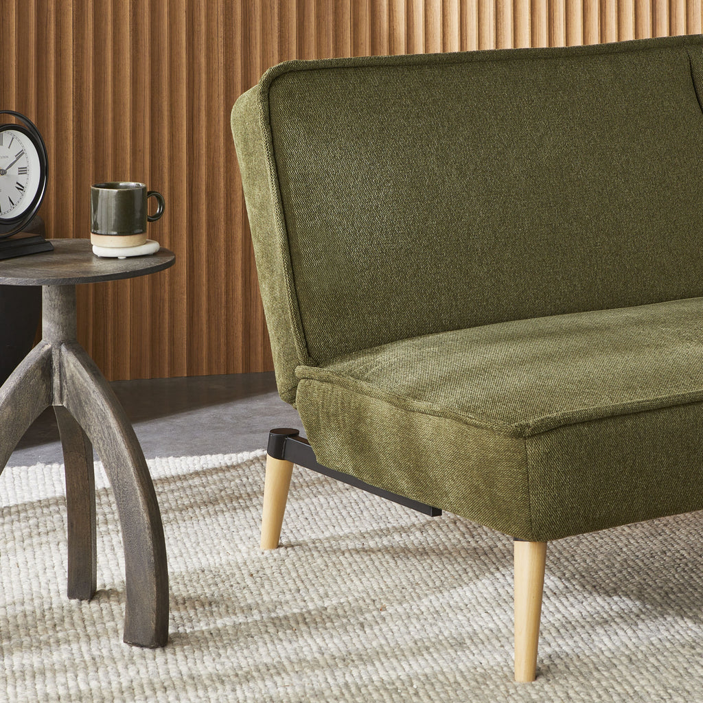Click-Clack Sofa Bed Olive Green Textured Weave