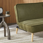 Canapé convertible clic-clac en tissu texturé vert olive