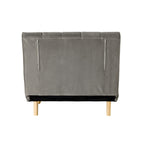 Canapé-lit simple en velours graphite sans accoudoirs