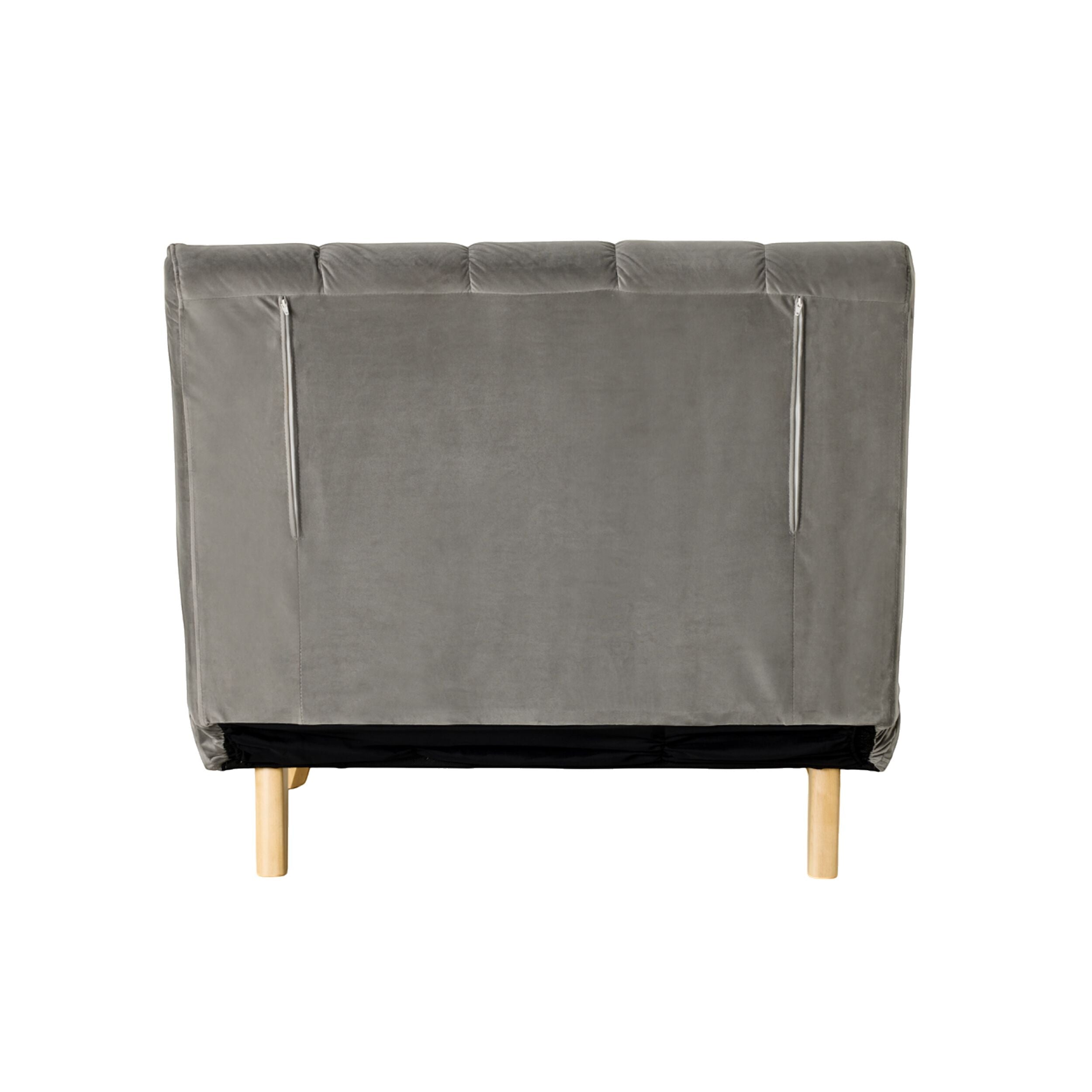 Velvet Single Sofa Bed Graphite Armless