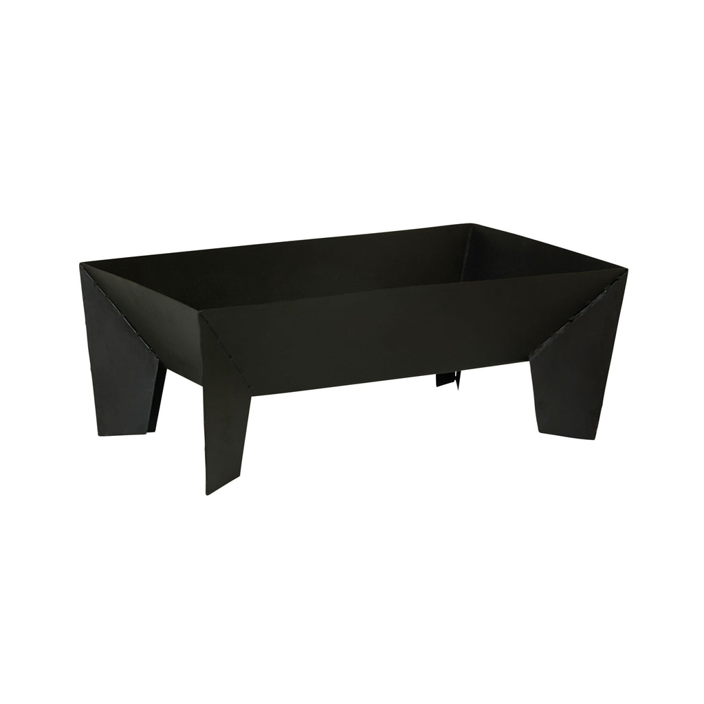 Rectangular Iron Fire Pit Matte Black 80x50cm