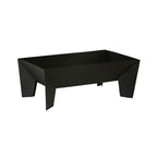 Foyer rectangulaire en fer noir mat 80x50cm