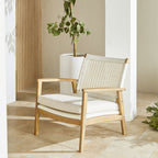 Fauteuil d'appoint en osier d'extérieur blanc