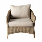 Fauteuil d'extérieur en osier naturel Hamptons