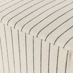 Pouf carré en lin rayé de style côtier