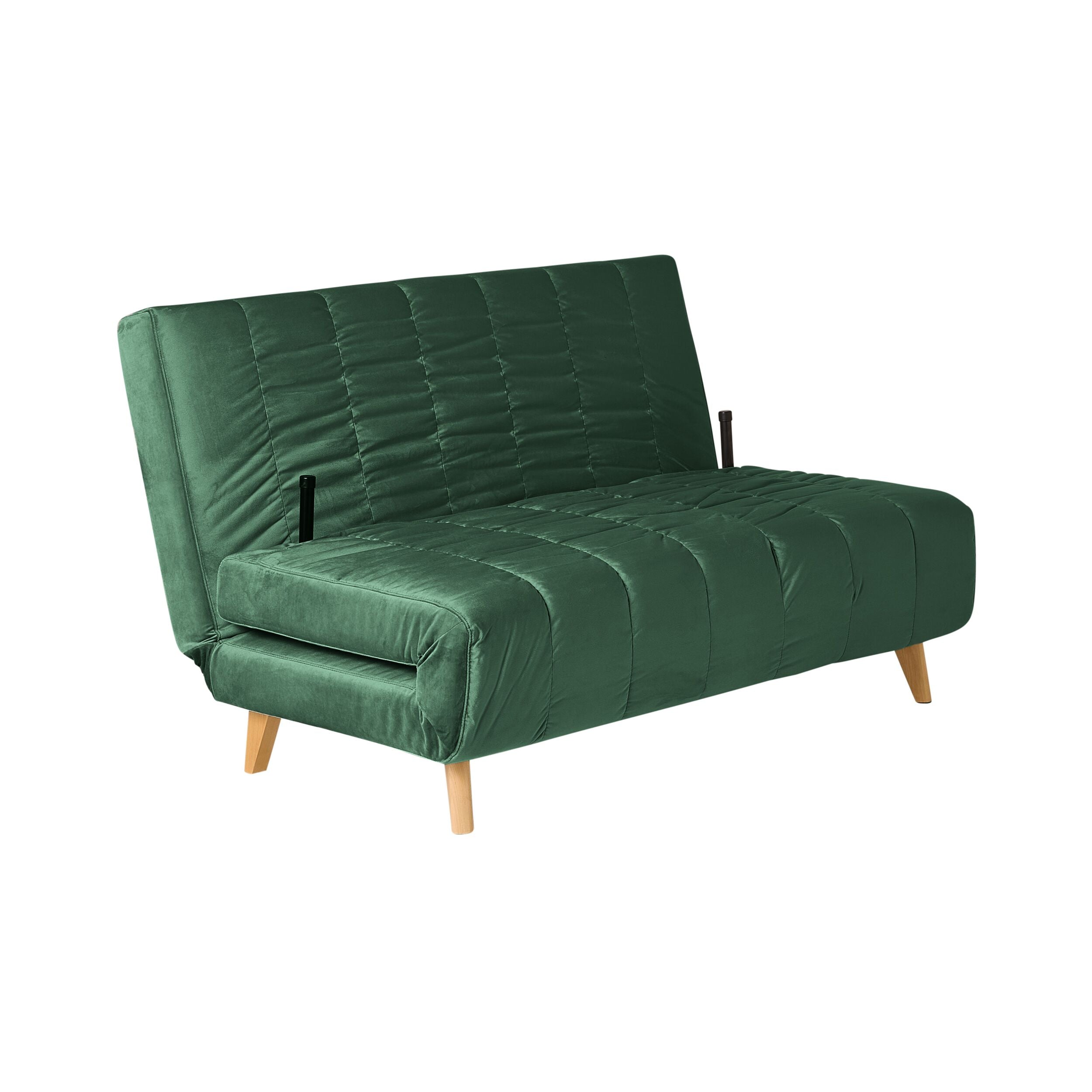 Velvet Double Sofa Bed Emerald Green