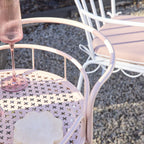 Desserte de jardin en fer argile à deux niveaux