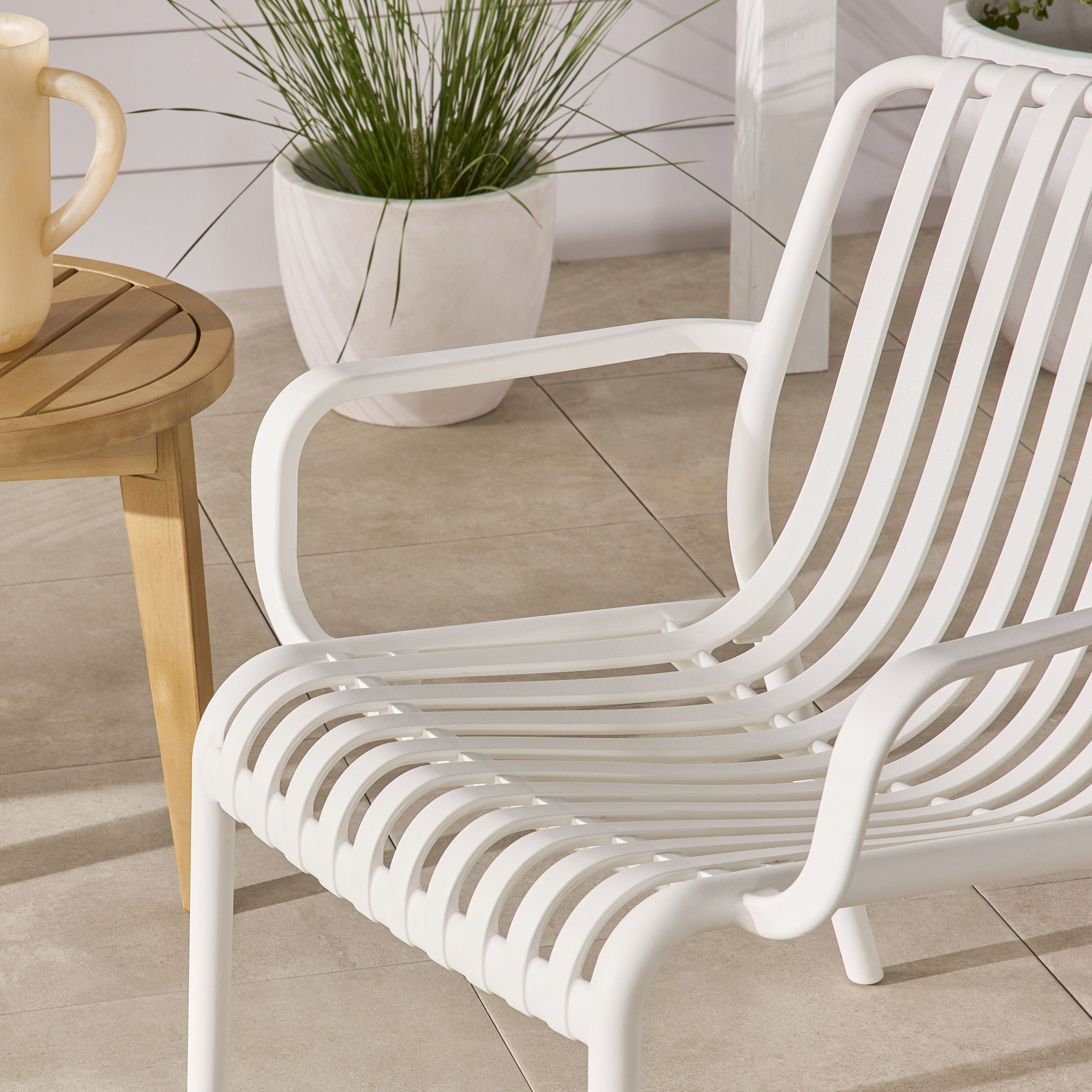UV Stabilised Plastic Outdoor Chair White