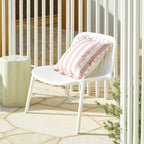 Chaise d'extérieur empilable en polypropylène blanc