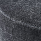 Grand pouf rond en tissu Shadow Black