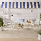 Chaise d'extérieur en plastique blanc traité anti-UV