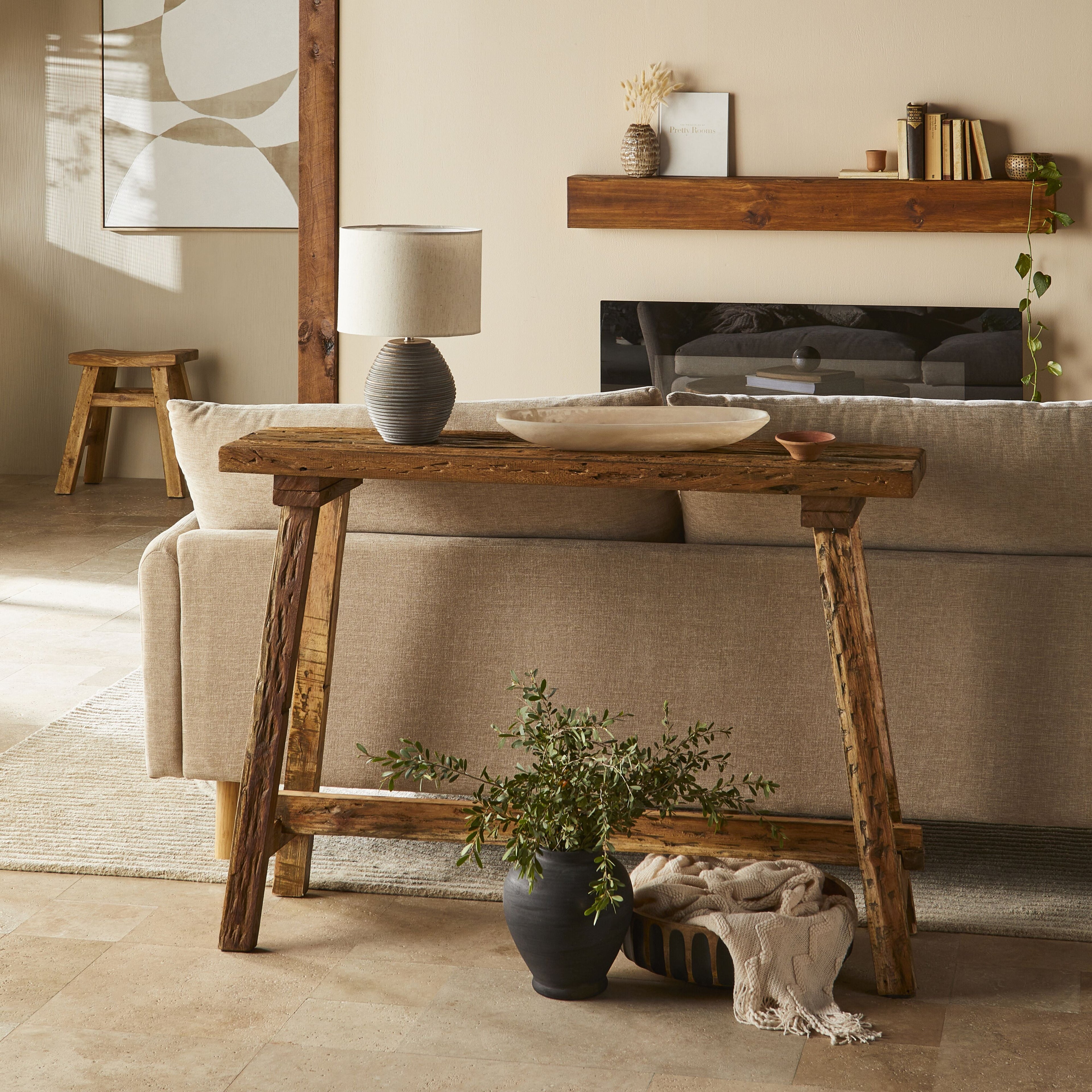 Recycled Mixed Wood Console Table 120cm