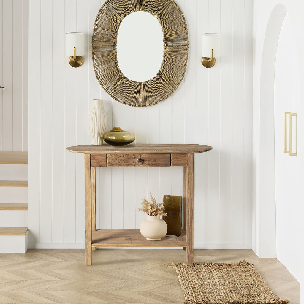 Reclaimed Timber Console Table with Drawer