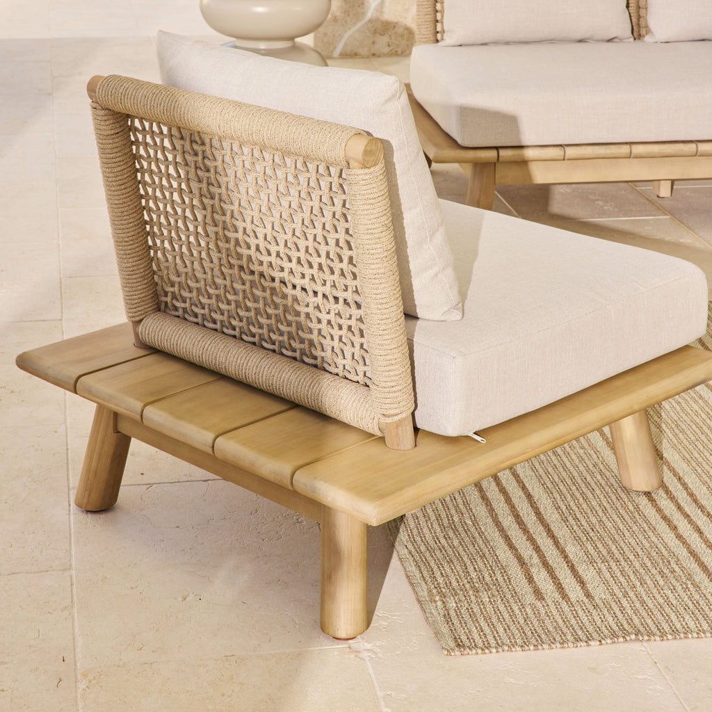 Acacia Timber Rope Outdoor Armchair Natural