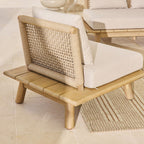 Fauteuil d'extérieur en bois d'acacia et corde, naturel