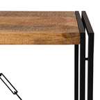 Console en bois de manguier avec cadre noir de style loft